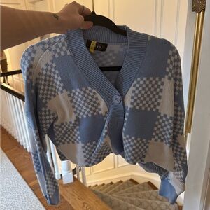 Forever 21 Blue and White Patterned Cardigan